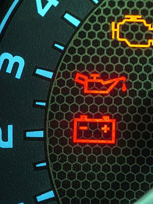 warning light, close up of warning light on car dashboard