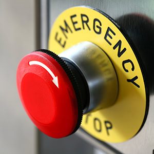 emergency button on the machine